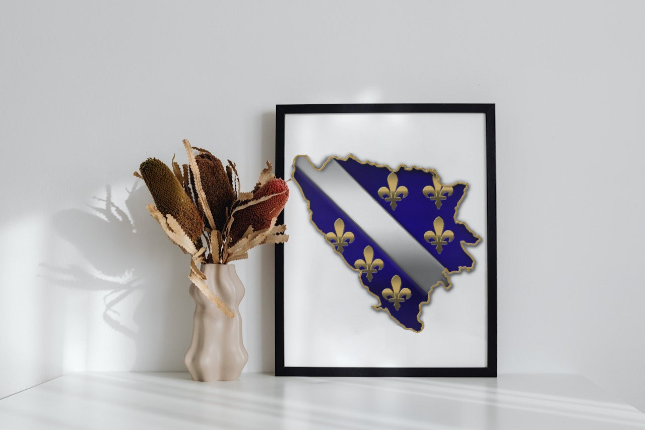 rbih u granicama | slika (poster) – slika sa grbom rbih i ljiljanima