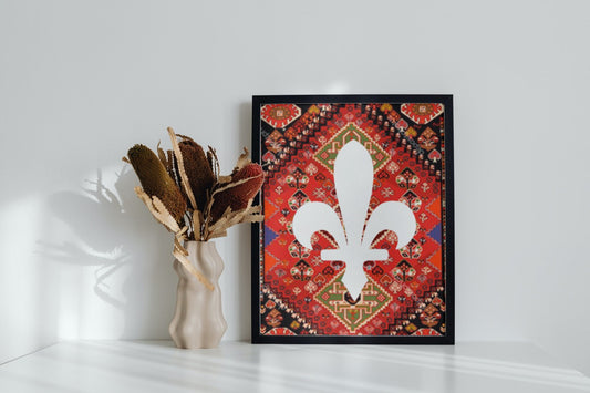 ljiljan na ćilimu bosanskom | slika (poster) – slika sa simbolima ljiljana